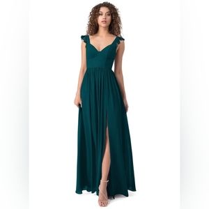 Azazie Stassie bridesmaid dress in Pine